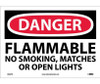 Danger: Flammable No Smoking - Matches Or Open Lights - 10X14 - PS Vinyl - D646PB