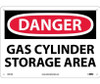 Danger: Gas Cylinder Storage Area - 10X14 - .040 Alum - D657AB