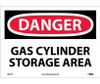 Danger: Gas Cylinder Storage Area - 10X14 - PS Vinyl - D657PB