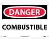 Danger Combustible 10X14 Rigid Plastic
