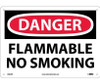 Danger Flammable No Smoking 10X14 Rigid Plastic