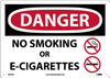 Danger,No Smoking Or E-Cigarettes 10X14 Aluminum .040