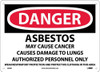 Danger: Asbestos Cancer And Lung Disease Hazard - 10X14 - Rigid Plastic - D95RB