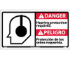 Danger: Hearing Protection Required (Bilingual W/Graphic) - 10X18 - Rigid Plastic - DBA10R