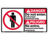 Danger Do Not Enter Authorized Personnel Only (Bilingual W/Graphic) 10X18 Ps Vinyl