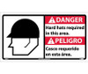 Danger: Hard Hats Required In This Area (Bilingual W/Graphic) - 10X18 - PS Vinyl - DBA4P