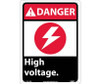 Danger High Voltage (W/Graphic) 14X10 Rigid Plastic