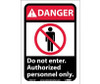 Danger: Do Not Enter Authorized Personnel Only (W/Graphic) - 10X7 - PS Vinyl - DGA16P