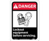 Danger: Lock Out Equipment Before Servicing (W/Graphic) - 10X7 - Rigid Plastic - DGA18R