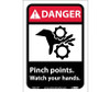 Danger: Pinch Points Watch Your Hands (W/Graphic) - 10X7 - PS Vinyl - DGA19P