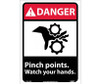 Danger Pinch Points Watch Your Hands (W/Graphic) 14X10 Ps Vinyl