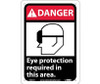Danger Eye Protection Required In This Area (W/Graphic) 10X7 Rigid Plastic