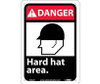 Danger: Hard Hat Area (W/Graphic) - 10X7 - Rigid Plastic - DGA2R