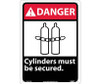 Danger: Cylinders Must Be Secured - 14X10 - .040 Alum - DGA37AB