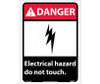 Danger: Electrical Hazard Do Not Touch - 14X10 - PS Vinyl - DGA41PB