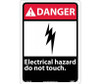 Danger: Electrical Hazard Do Not Touch - 14X10 - Rigid Plastic - DGA41RB