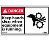 Danger: Keep Hands Clear When Equipment Is Running - 3X5 - PS Vinyl - Pack of 5 - DGA47AP