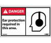 Danger: Ear Protection Required In This Area - Graphic - 3X5 - PS Vinyl - Pack of 5 - DGA4AP
