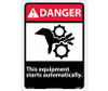 Danger: This Equipment Starts Automatically - 14X10 - .040 Alum - DGA55AB