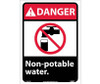 Danger: Non-Potable Water (W/Graphic) - 14X10 - PS Vinyl - DGA5PB
