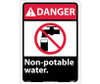 Danger: Non-Potable Water (W/Graphic) - 14X10 - Rigid Plastic - DGA5RB