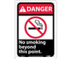 Danger: No Smoking Beyond This Point (W/Graphic) - 10X7 - Rigid Plastic - DGA7R