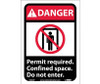 Danger: Permit Required Confined Space Do Not Enter (W/Graphic) - 10X7 - PS Vinyl - DGA9P