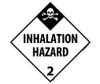 Placard - Inhalation Hazard 2 - 10.75X10.75 - PS Vinyl - DL105P