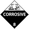 Placard - Corrosive 8 - 10 3/4X10 3/4 - Rigid Plastic - DL12R
