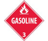 Placard - Gasoline 3 - 10.75X10.75 - Rigid Plastic - DL134R