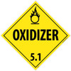 Placard - Oxidizer 5.1 - 10.75X10.75 - PS Vinyl - DL14P