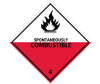 Dot Shipping Labels - Spontaneously Combustible 4 - 4X4 - PS Paper - 500/Rl - DL21AL