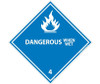 Dot Shipping Labels - Dangerous When Wet - 4X4 - PS Vinyl - Pack of 25 - DL22AP