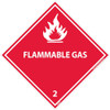 Dot Shipping Labels - Flammable Gas 2 - 4X4 - PS Vinyl - Pack of 25 - DL2AP