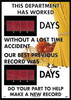 Digital Scoreboard - This Department Has Worked Days Without A Lost Time Accident The Best Previous Record Was Days Do Your Part Help Make A New Record - 2 Leds - Food Image - DSB850