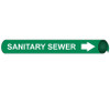 Pipemarker Precoiled - Sanitary Sewer W/G - Fits 4 5/8"-5 7/8" Pipe - E4094