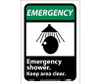 Emergency - Emergency Shower Keep Area Clear (W/Graphic) - 10X7 - PS Vinyl - EGA2P