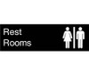 Engraved - Rest Rooms - Graphic - 3X10 - Black - 2Ply Plastic - EN19BK