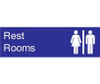 Engraved - Rest Rooms - Graphic - 3X10 - Blue - 2Ply Plastic - EN19BL