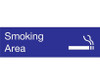 Engraved - Smoking Area - Graphic - 3X10 - Blue - 2Ply Plastic - EN21BL