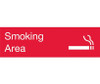 Engraved - Smoking Area - Graphic - 3X10 - Red - 2Ply Plastic - EN21R