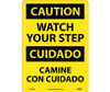 Caution: Watch Your Step (Bilingual) - 14X10 - Rigid Plastic - ESC203RB