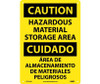 Caution: Hazardous Material Storage Area Bilingual - 14X10 - .040 Alum - ESC310AB