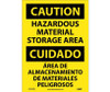 Caution: Hazardous Material Storage Area Bilingual - 14X10 - PS Vinyl - ESC310PB