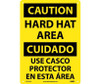 Caution: Hard Hat Area Bilingual - 14X10 - .040 Alum - ESC31AB