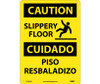 Caution: Slippery Floor Bilingual - Graphic - 14X10 - .040 Alum - ESC366AB