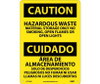 Caution: Hazardous Waste Material Storage Only No Smoking - Open Flames Or Open Lights - Bilingual - 14X10 - .040 Alum - ESC706AB