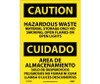 Caution: Hazardous Waste Material Storage Only No Smoking - Open Flames Or Open Lights - Bilingual - 14X10 - PS Vinyl - ESC706PB