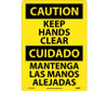 Caution: Keep Hands Clear - Bilingual - 14X10 - .040 Alum - ESC707AB