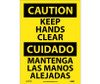 Caution: Keep Hands Clear - Bilingual - 14X10 - PS Vinyl - ESC707PB